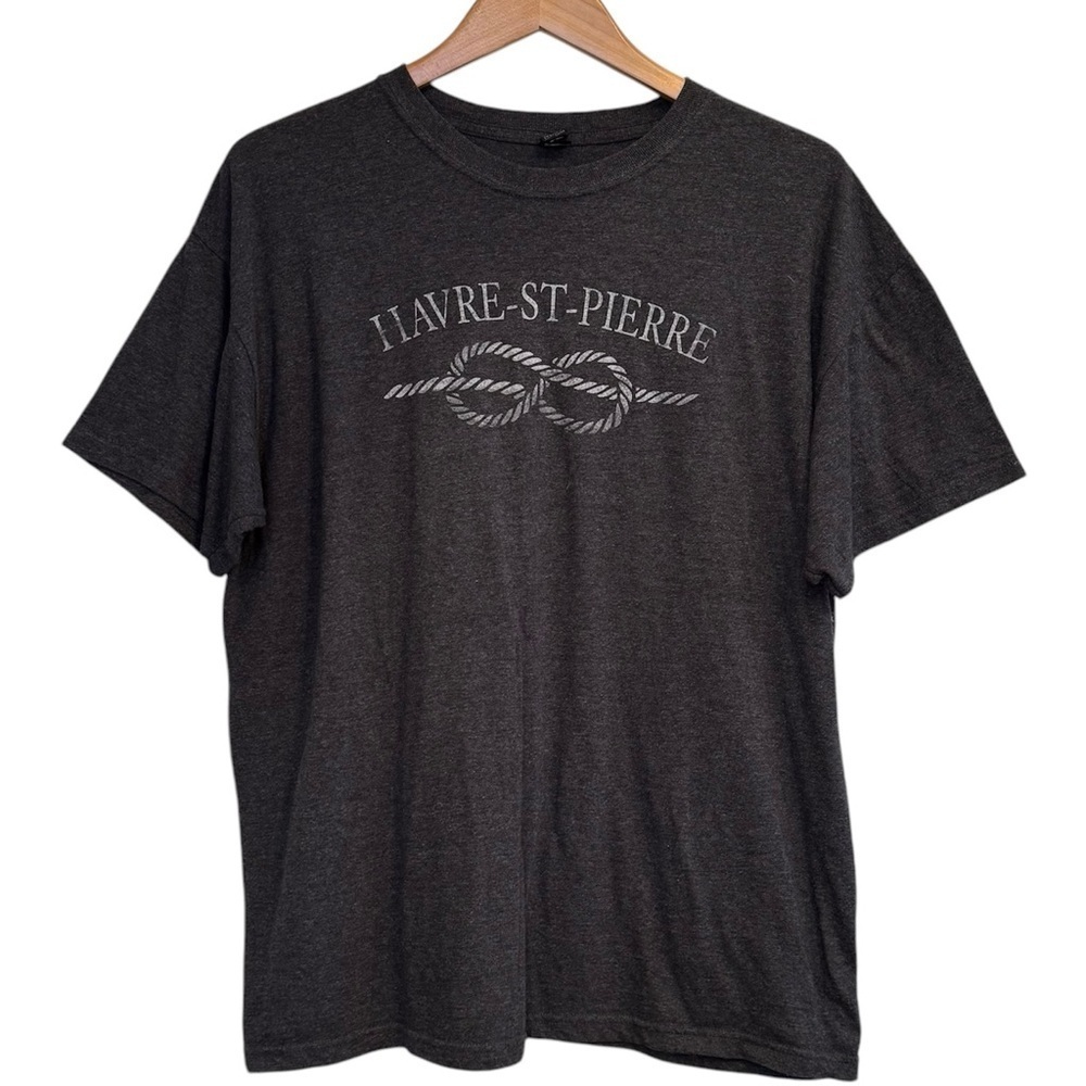🌈 6/$60, Havre St Pierre Grey Quebec Canada Knot T-shirt Size Large